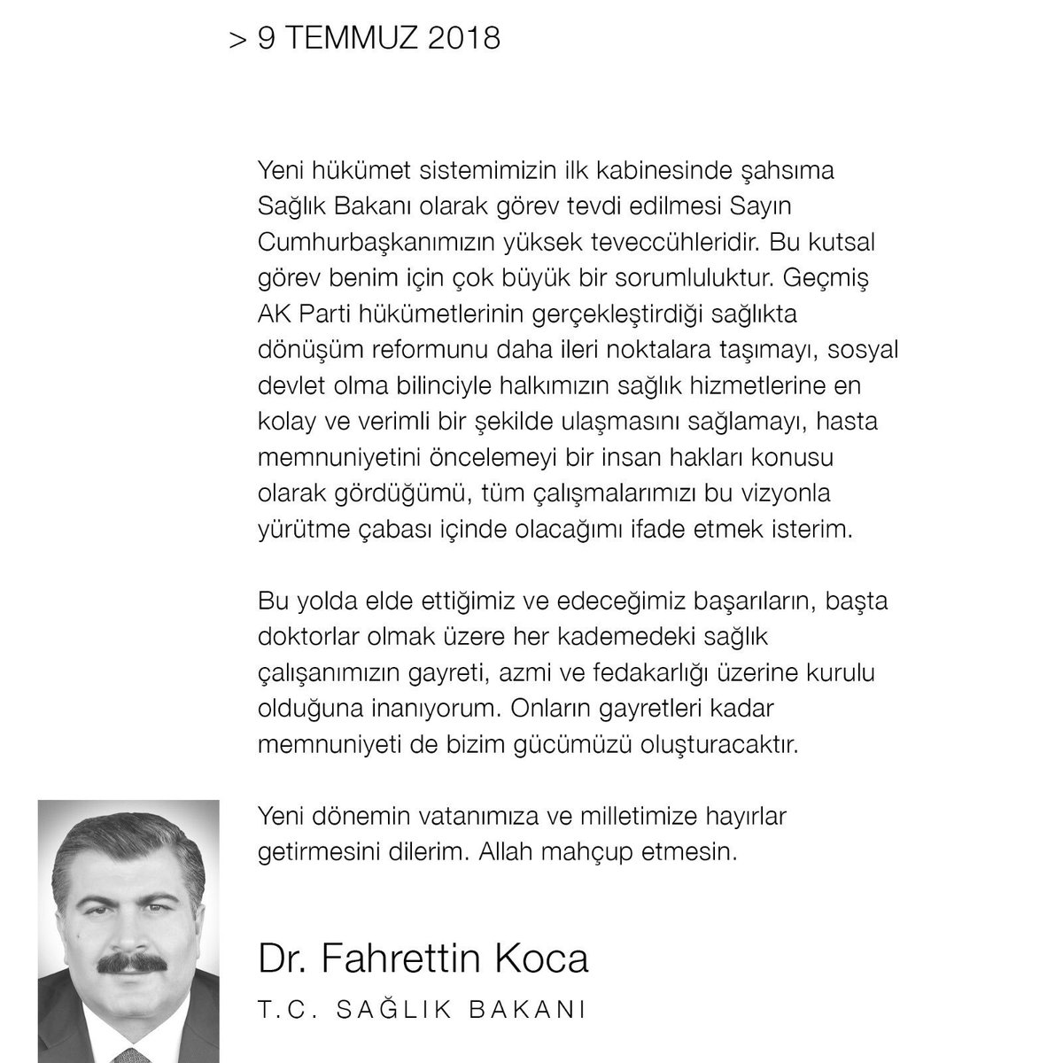 Dr. Fahrettin Koca (@drfahrettinkoca) on Twitter photo 