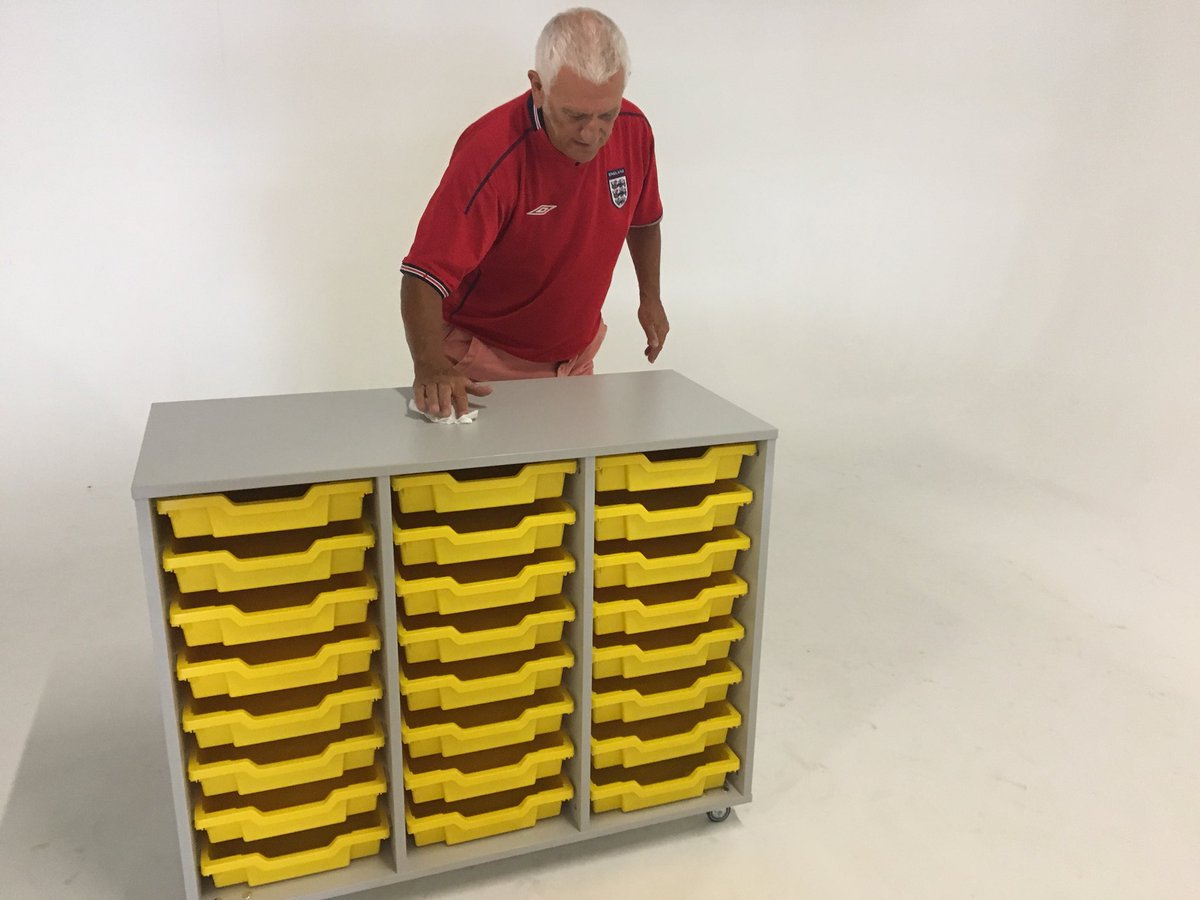 Day 3 of our #newproduct  photo shoot. New grey Colourbox looks great with yellow <a href="/Gratnells/">Gratnells</a> trays and Bill keeping the faith for our boys tonight #worldcup2018 #itscominghome #ENGCRO