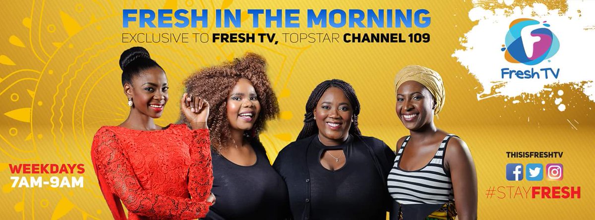 kikimilitsis's tweet photo. Catch me on tomorrow morning's show with these lovely ladies, on FRESH TV @TopStar_Zambia Channel 109 💃🏼💕🎤🎶
#StayFresh #FreshInTheMorning #FreshTV https://t.co/YBR7sagSzW
