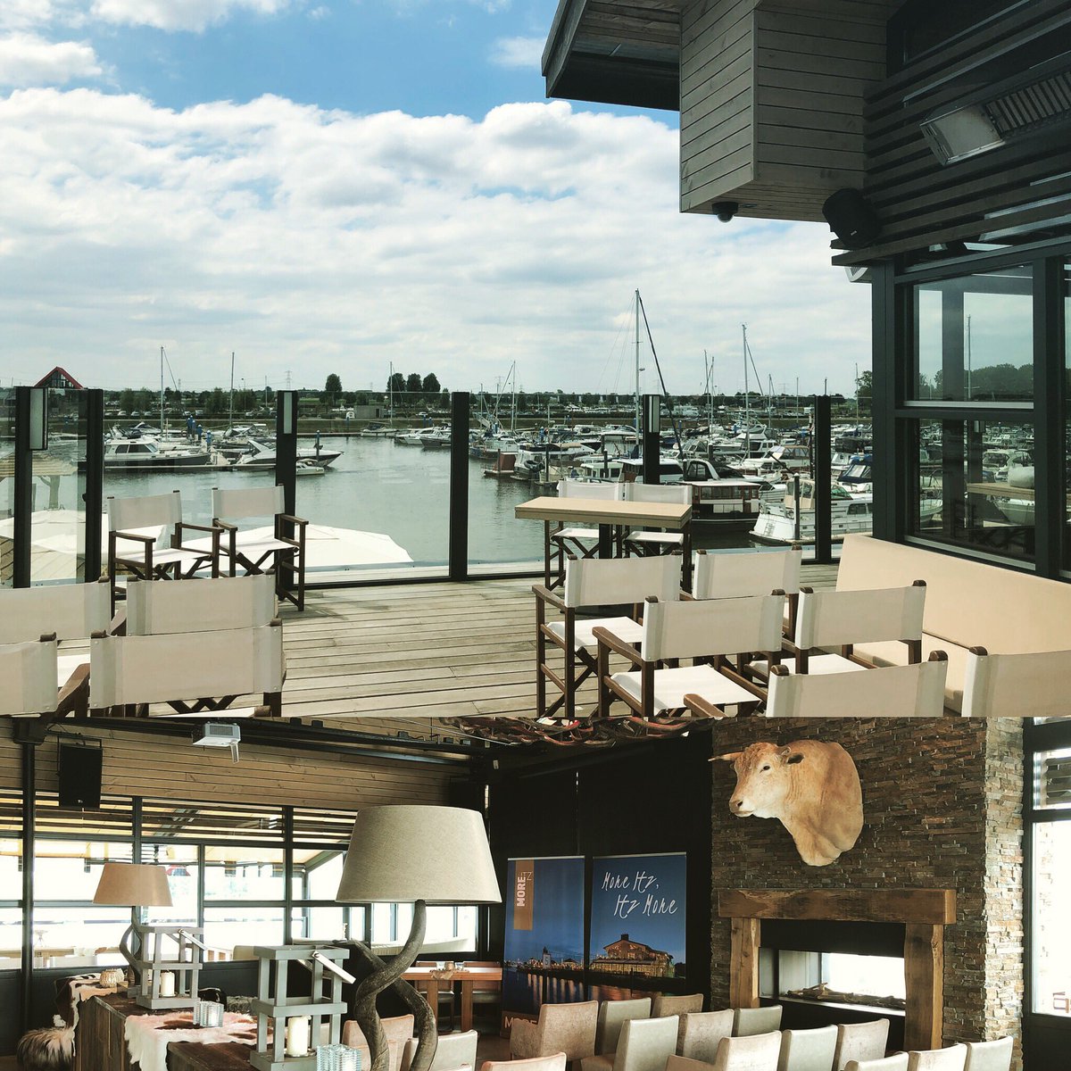 Wij zijn er klaar voor. Banken in de zon, uitzicht op dit mooie plaatje en bubbels bijna ingeschonken bij @more_itz Je zou bijna vergeten dat we kwamen om te werken... met @elsaschaddelee #netwerken #trouwbranche #trouwlocatie #informatief #zon #hardwerken