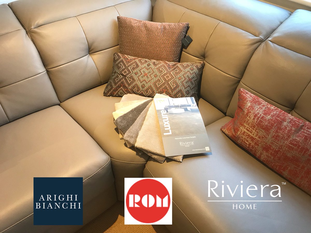 riviera_home_uk's tweet photo. Selecting the perfect colour from our new #Luxure 100% #bamboo #carpet range to match the #aura corner group in Trantino Smoke by @ROMsofas at @Arighi_Bianchi #macclesfield #cheshire , see the full #rivierahome range in the flooring department #rhuk https://t.co/MnS5qMz09w