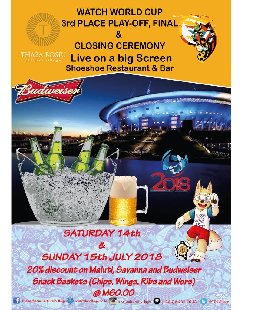 This weekend we are enjoying the World Cup final games with good food, chilled vibes, and discounted beverages. Join us.