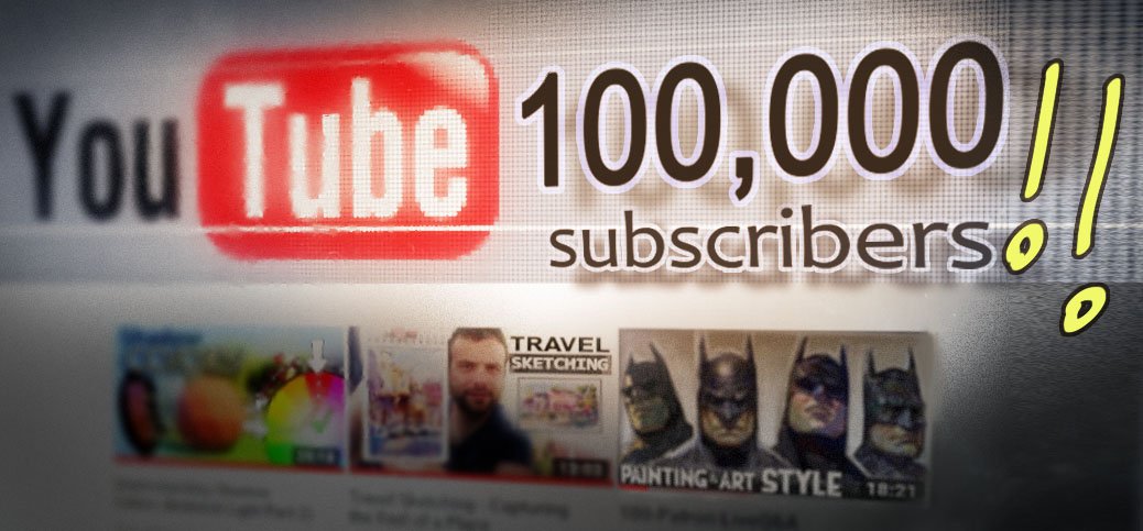 bucciblog's tweet photo. My YouTube channel hit 100,000 subscribers today. Wow. If you have ever spent any amount of time watching my videos, thank you! I promise to continue producing the highest quality painting lessons I can. https://t.co/5IhfLH0wYU