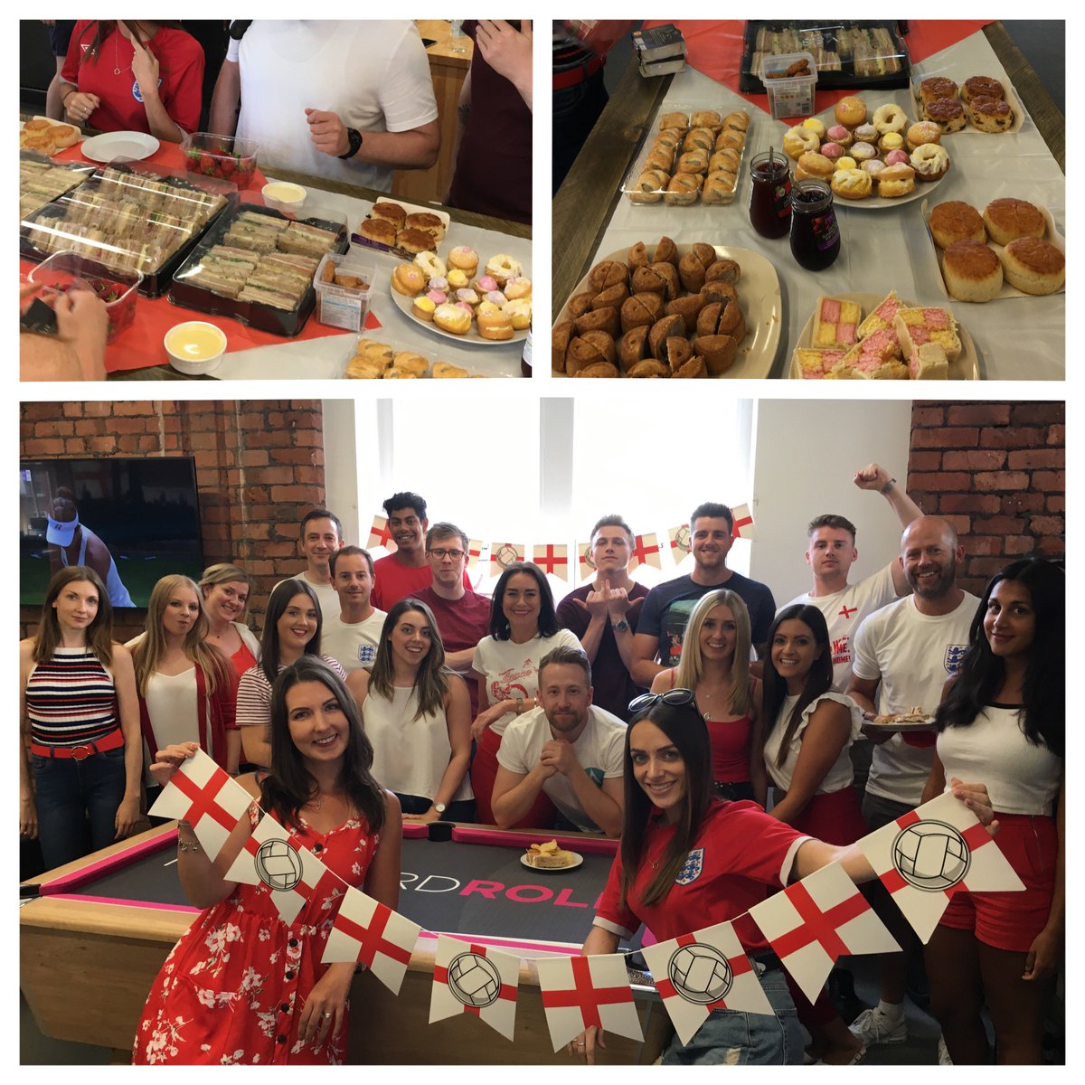 ForwardRole's tweet image. Dressed for the occasion and enjoying an English picnic for lunch #ENGCRO #ItsCominHome