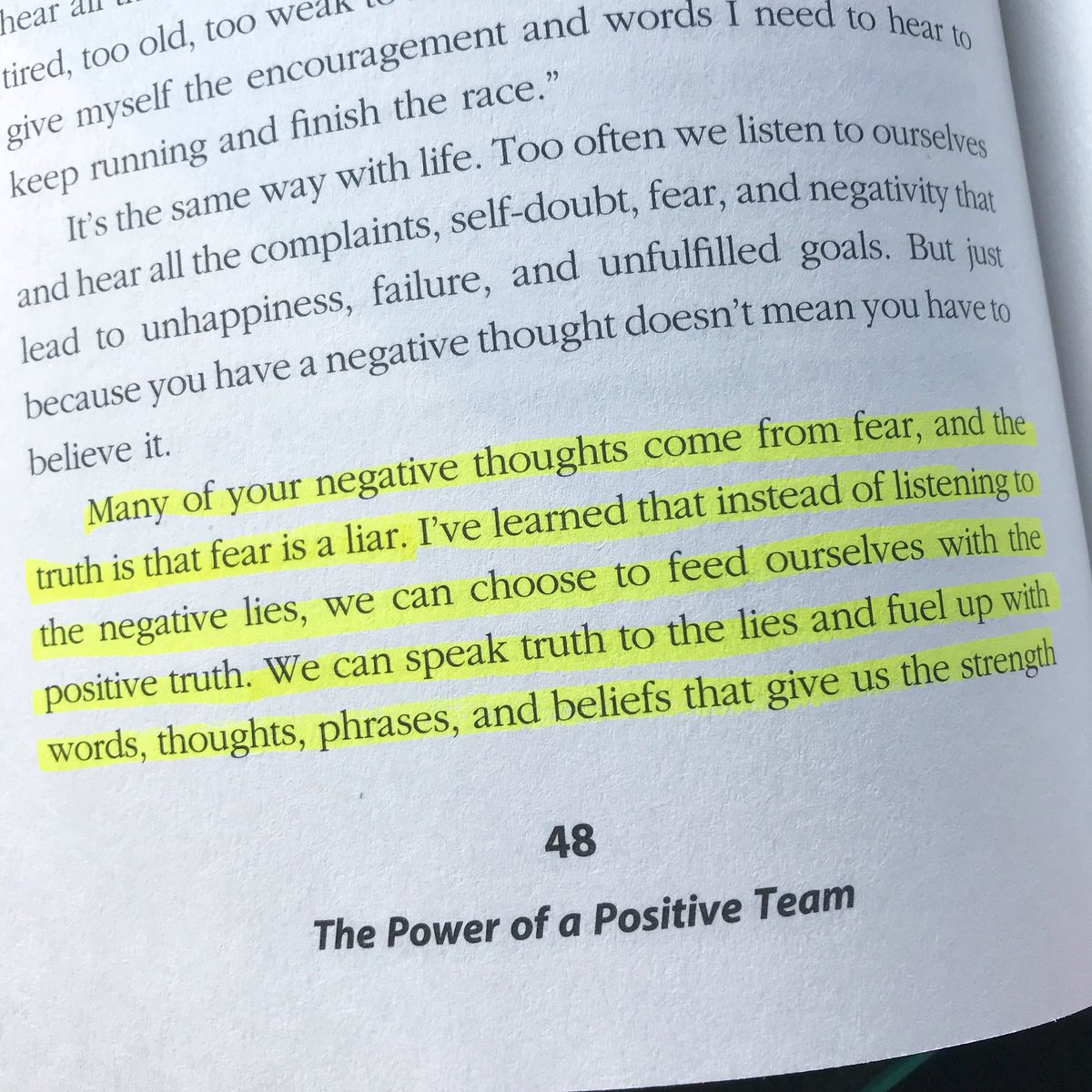 JonGordon11's tweet image. Too often we listen to ourselves and hear all the complaints, self-doubt, fear &amp;amp; negativity. Speak truth to the lies and fuel up with words, thoughts, and beliefs that give you strength to overcome. Talk to yourself instead of listen to yourself.

📷 The Power of a Positive Team