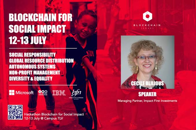 Impact1stInvest's tweet photo. We will be participating in the first "Blockchain for Social Impact" hackathon in Israel.
Please register here: 
https://t.co/f2ABFzLeG6
#blockchainIsrael #BlockchainforSocialImpact #SocialImpact https://t.co/P6iC1HwLOv