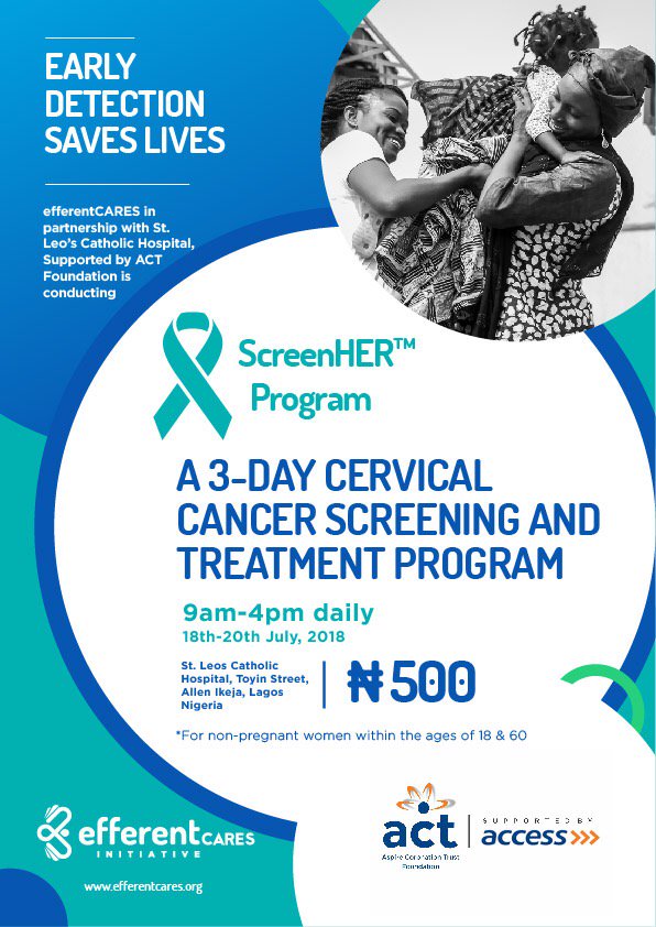 Lot_Obanla's tweet photo. It's another one here #ScreenHERIkeja #ScreenHER #Cervicalcancerawareness https://t.co/hf4L1Pwcfk