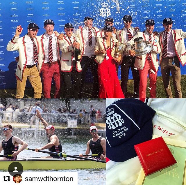 Congratulations to Gloucester Junior alumni @samwdthornton and @thamesrowingclub on winning the Thames Challenge Cup! #HenleyRoyalRegatta