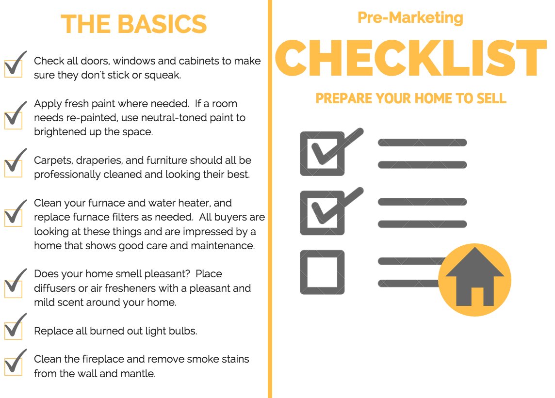 YourIdahoAgents's tweet photo. check out this pre-marketing checklist to prepare your house to sell... #homesellingchecklist #sellhouse #realestateagent https://t.co/87mtIQGpG9