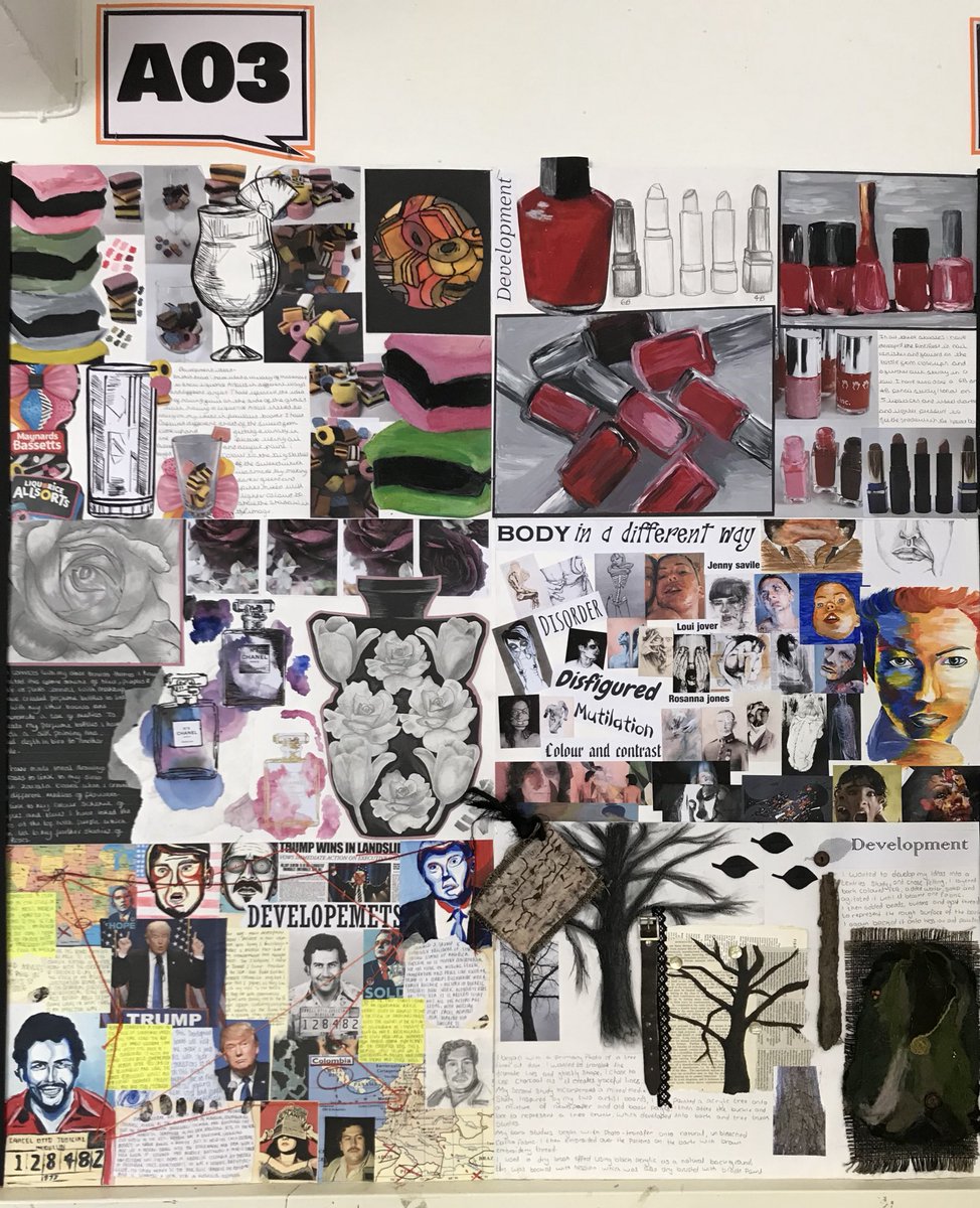 Stanb_ADT's tweet image. GCSE inspiration wall 2! Too much sensational work to put into storage! #aspirations #clarity #assessmentobjectives