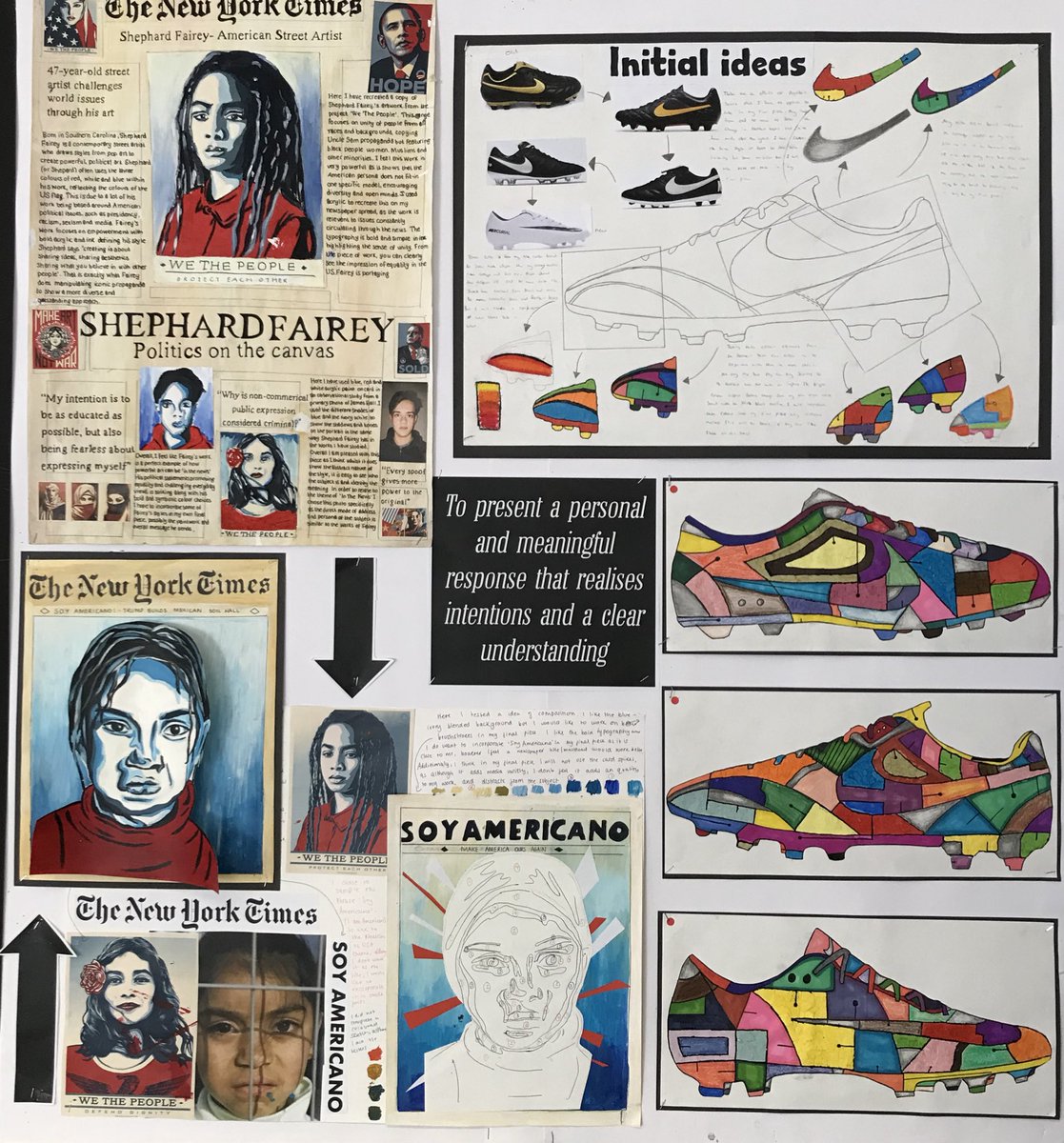 Stanb_ADT's tweet image. GCSE inspiration wall 2! Too much sensational work to put into storage! #aspirations #clarity #assessmentobjectives