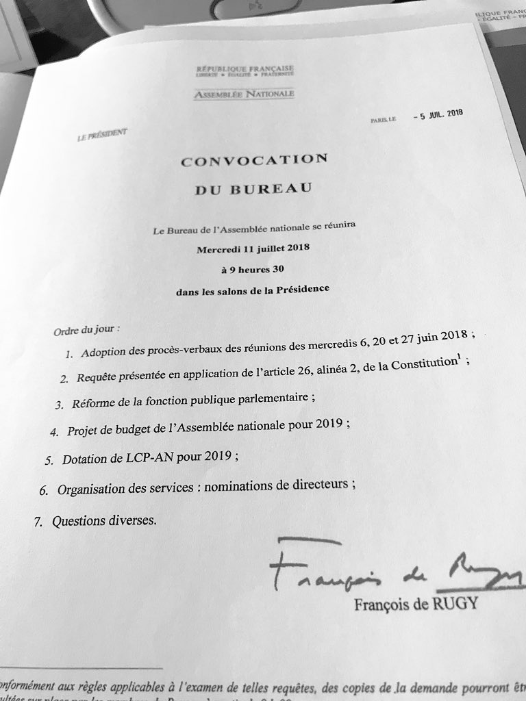 lauriannerossi's tweet photo. Réunion des membres du Bureau de l’@AssembleeNat ce matin autour du President @FdeRugy. J’y présentais avec mes 2 autres collègues Questeurs le projet de budget 2019 de notre assemblée et les orientations de la réforme de la #fonctionpublique parlementaire. #ReformesAN https://t.co/j7j6OetpJE