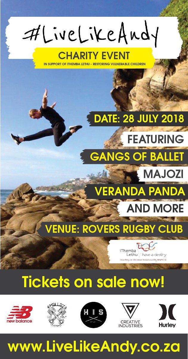LW_Mag's tweet photo. Details for the upcoming #LiveLikeAndy Charity Event: https://t.co/Xht0JD6jag
#SouthAfricanMusic https://t.co/rdU8wLD3EO