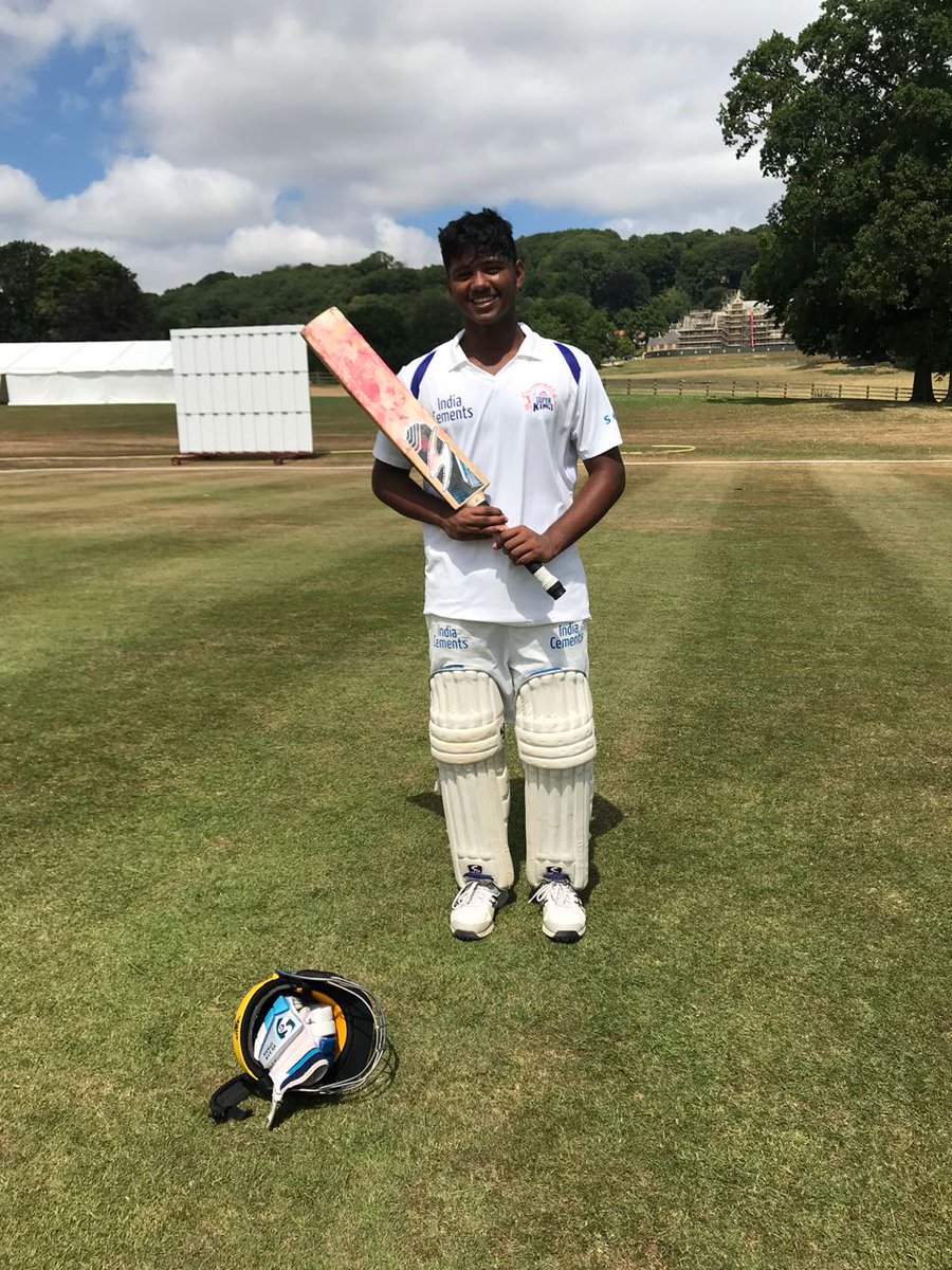 ChennaiIPL's tweet photo. Arjunar Villu bang on target with a super 63*, as the #LionsInYorkshire bag their 4th win out of 5 matches they've played in the tournament! #WhistlePodu #Yellove💛🦁 https://t.co/J9GZXo3MMe