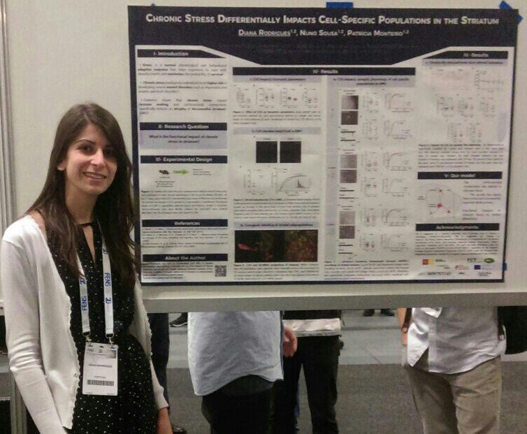 Diana from @icvs_uminho @Med_UMinho presenting her work at #FENS2018. Thank you @EMBO for supporting life sciences. #WomenInSTEM