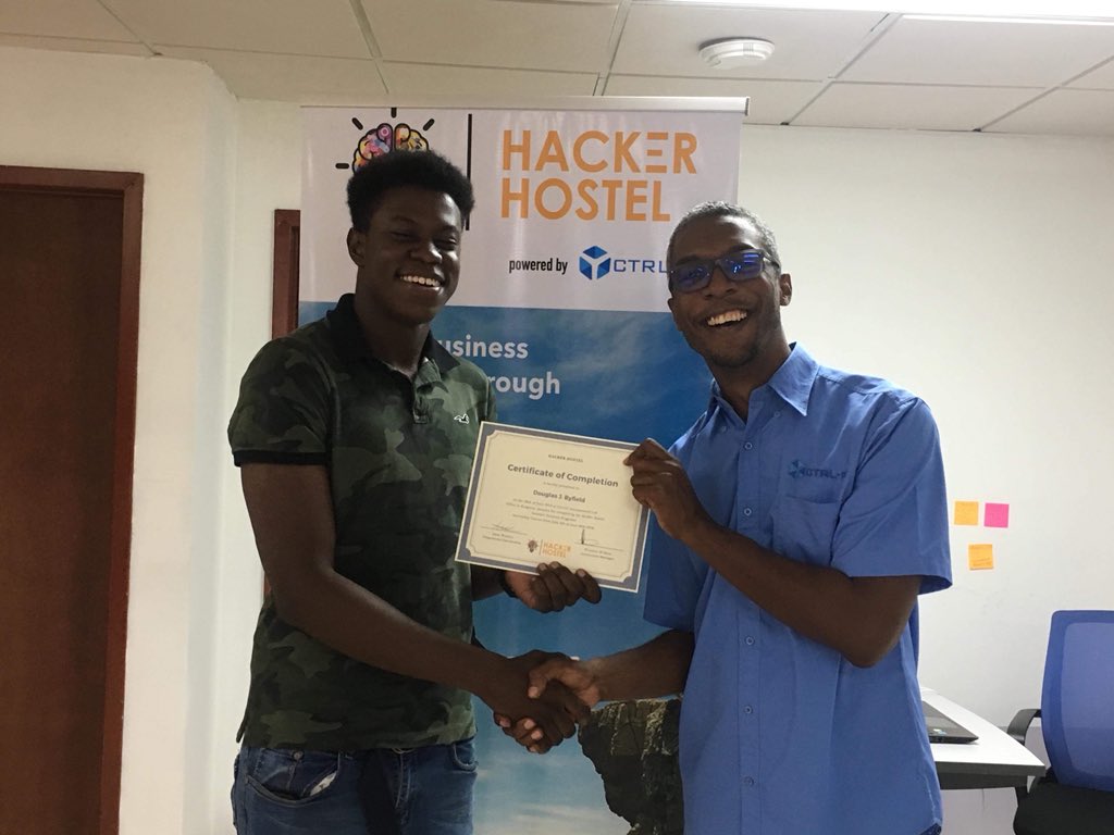 HackerHostelJM's tweet photo. Hacker Hostel Summer Solutions Programme 2018 Graduation 🇯🇲Congratulations Grads! Big things to come...Looking forward to our Trinidad participants 🇹🇹#HACKERHOSTEL2018 #CTRLITJAMAIACA #ILIVEWHEREYOUVACATION #STARTUPLIFE #inclusion #diversity #tech #innovation #jamaica https://t.co/983YOWlepr