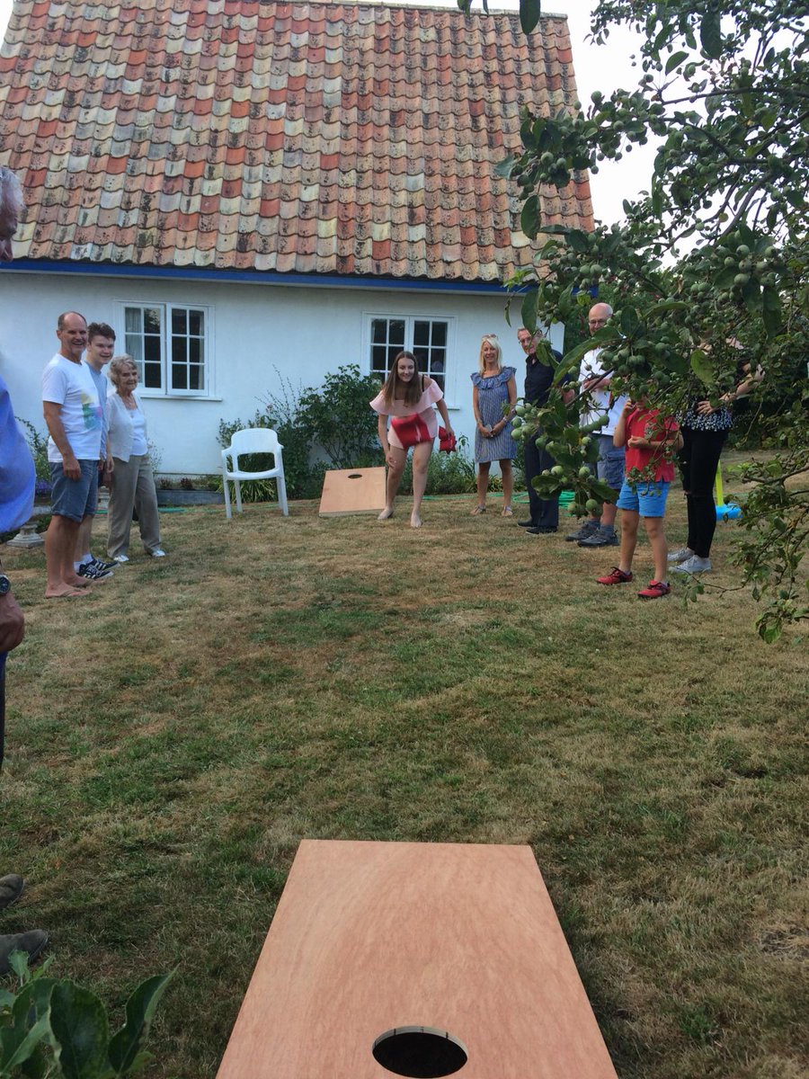 Pre-football nerves relieved with a round of cornhole. #EnglandvCroatia #Cornhole #CornholesComingHome