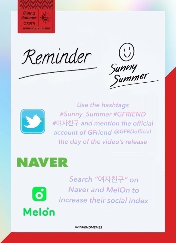 marc_fxmpxrxsx's tweet photo. Just a little reminder for the release day of the MV 
Please @buddies_rminder RT ❤️ 

#GFRIEND #여자친구 #Sunny_Summer @GFRDofficial https://t.co/8IzLIot6OB