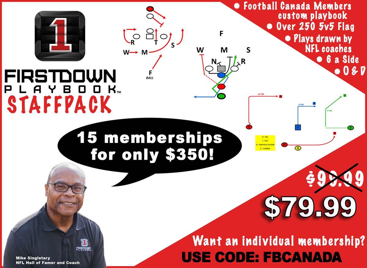 Great deals from FirstDown PlayBook are here with the First Down Staff Pack! Savings for all of your coaches on 35,000+ plays made by the best in the business. 
Get it while you can 🏈 Follow the link! - bit.ly/2EIIVUF <a href="/FDPlayBook/">FirstDown PlayBook</a>