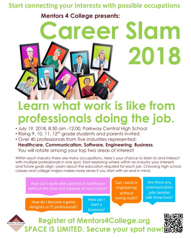 Hey Lancers! Check this out! --> Career Slam 2018! Open to all high school students and their parents. Looks like an awesome event!