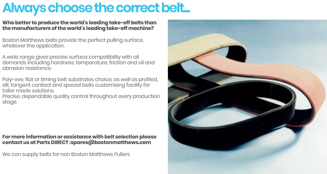 munchyrecycling's tweet photo. Right Belts for your product/application ? spares@bostonmatthews.com 
#hauloff #bostonmatthews #extrusion #extruder #plastics #PEEK #zippers #SPI #plasticsnews https://t.co/Aybf6lyU3d https://t.co/p2Vfg0VdmU