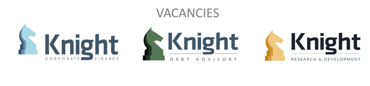 KnightCorpFin's tweet photo. We are recruiting!

After a strong first half of the year, Knight are looking to grow their team and are recruiting in corporate finance, debt advisory and R&amp;D tax credits at a variety of levels.

Interested? Email Charlotte Timmis to arrange a confidential chat ct@knightcf.com https://t.co/yfFPDARJB2