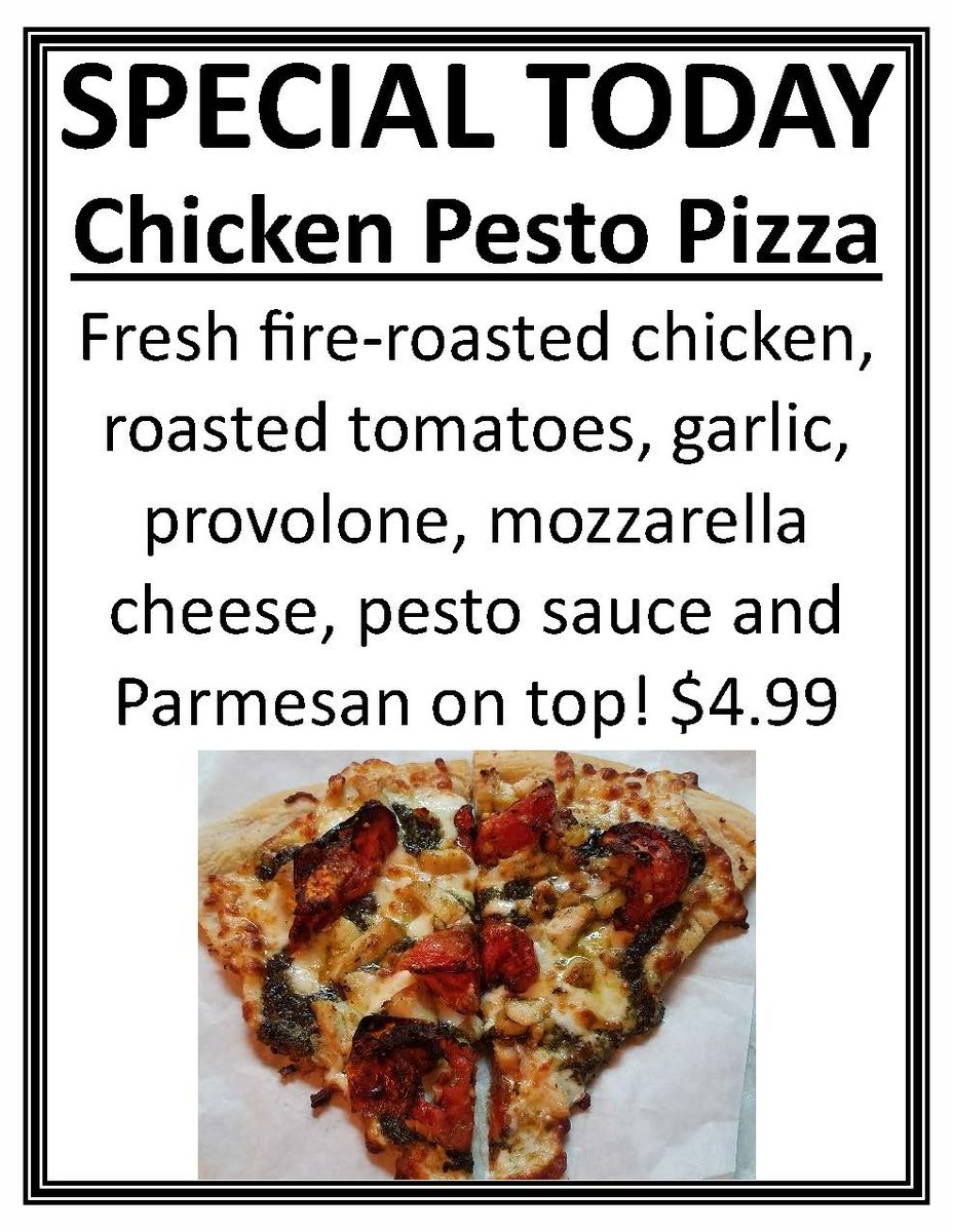 Chicken Pesto Pizza Today!