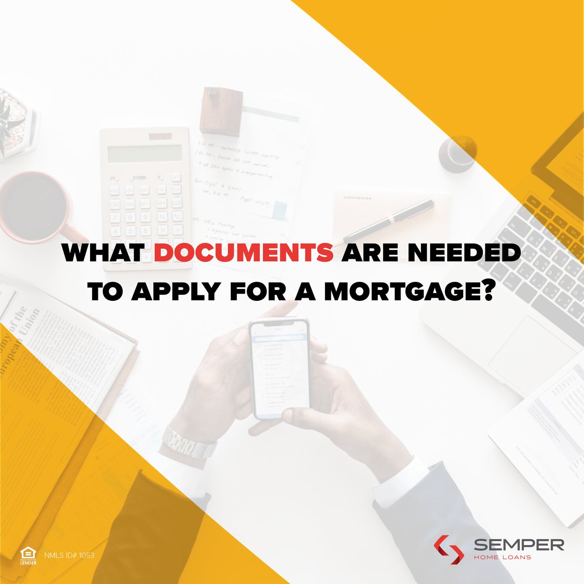 SemperHL's tweet photo. Gathering the proper documents needed to apply for a #mortgage can seem a little daunting. Here's a list of #documents we commonly asked for to help you get started and #HomeFaster: https://t.co/NUfEC1IVub. https://t.co/7yVeuChF2f
