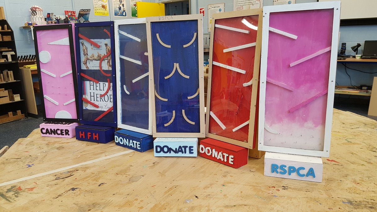 RH_CreaTech's tweet photo. An impressive first effort making charity collection boxes during the Dragon's Den activity today. I wonder if tomorrow's group will be able to step up to the challenge!?  And what group will win the prize for longest coin drop time?
🤩💰❤👏 https://t.co/4t0ogbvSSA