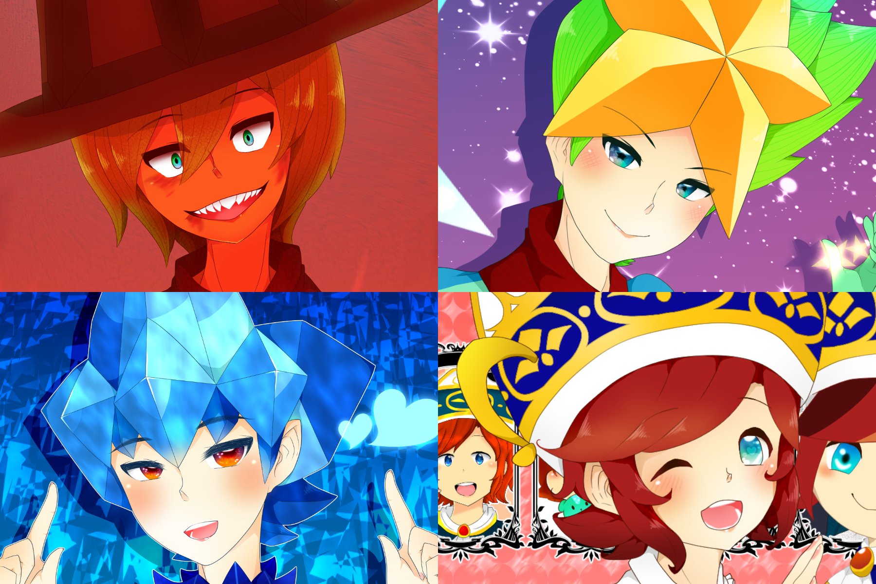 水羊艦 Pa Twitter とんがりボウシ 改めてクウソウ ゆきぐら魔法学校に 二対二で四天王は揃った ジュリーの新しいイラストが増えたので更新 T Co Jmif9qz6sf Twitter