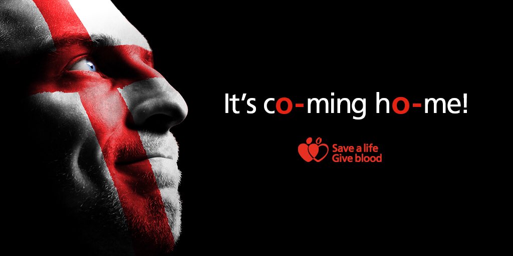 Football’s coming home, but O- neg stocks are low. blood.co.uk