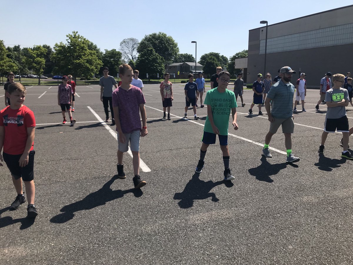 NorthPennBands's tweet photo. Learning to march at Summer Band, while @PDBand2 Director, Mr Kennedy stands at #paraderest https://t.co/JcGfs9aN3M