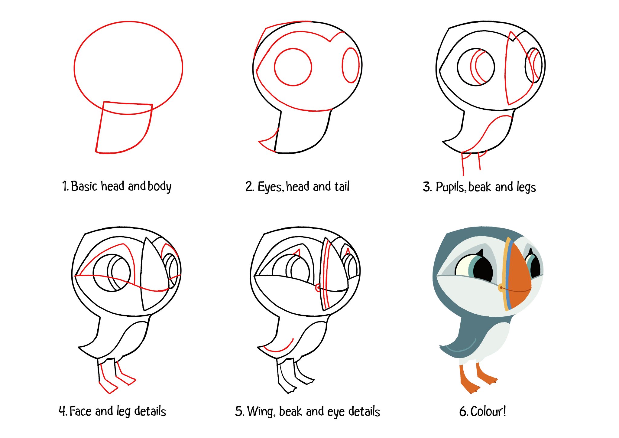 Featured image of post How To Draw A Cute Puffin Draw it very lightly because it s just a guide line for later