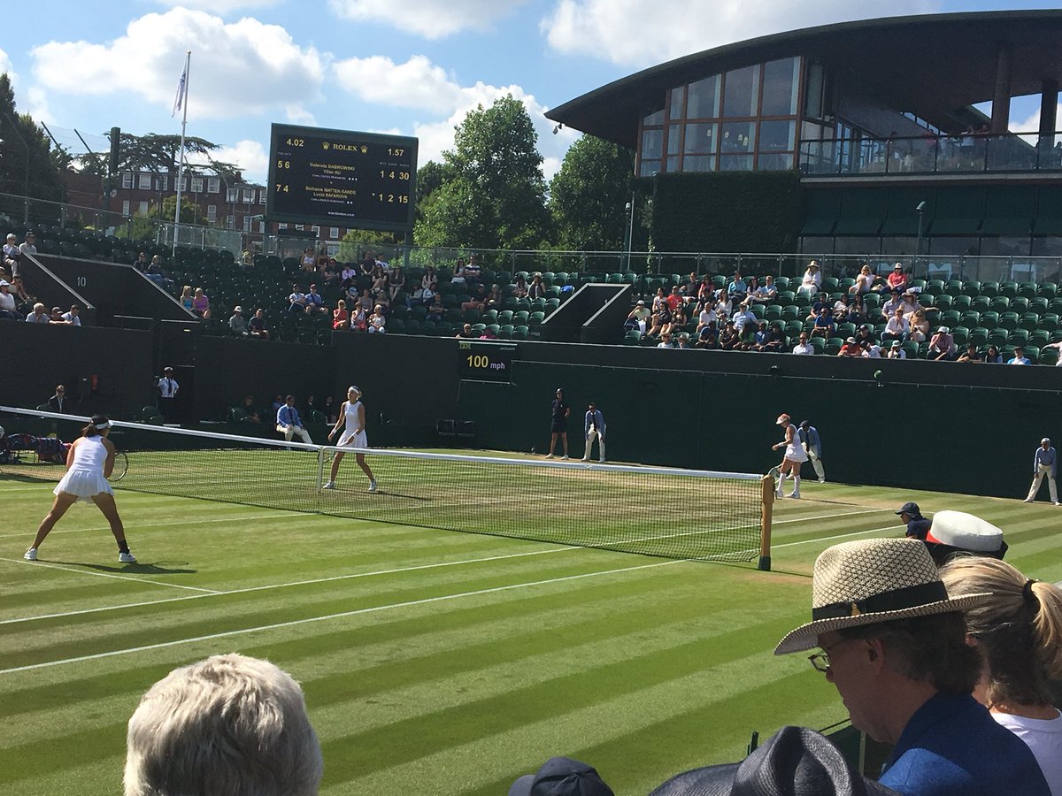 tennishaleCC's tweet photo. Ladies doubles @Wimbledon great day out https://t.co/YOPLnZX8PR