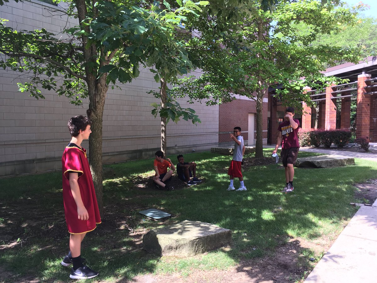 MCHSLatin's tweet photo. It’s day 3 of mythology camp! Campers are filming movies of Greek heroes! World premiere coming soon! 🎬🎭@MountCarmelHS https://t.co/bbQb9AOTiy