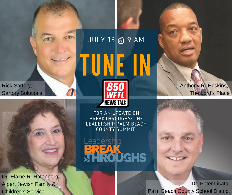 LeadershipPBC's tweet photo. Tune in to @850WFTL at 9 a.m. THIS FRIDAY to hear an update on what has been achieved since the #BreakthroughsPBC Summit. You can also listen to the segment through 850 WFTL's live Facebook feed: https://t.co/xtKxqQwlAU https://t.co/iqGkISac7T