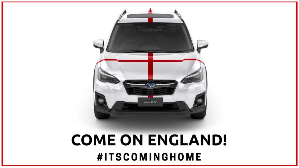 subaruuk's tweet photo. It’s nearly time ... Come on England, we’re with you all the way! #BetterWhereItMatters https://t.co/Do6dqzTyfe