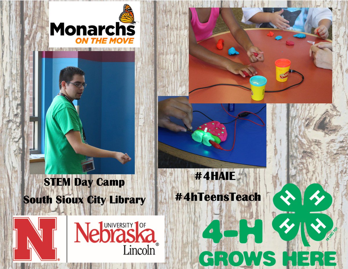 angelaabts's tweet photo. STEM Day Camp held at the South Sioux City Library.  Youth were able to learn about butterflies, coding, and circuits.  @Nebraska4H @NEEXT4HDIXON @NEDakota4HExt #4HAIE #4hteensteach #4hgrowshere #trueleaders https://t.co/hOIyvND8pI