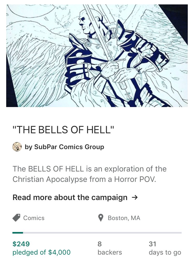 GroupComics's tweet image. kickstarter.com/projects/10442…, We are live on #Kickstarter The Bells of Hell tells a grounded version of the Christian apocalypse from a horror POV. #demons, #ghouls, and other creatures of malicious intent abound!