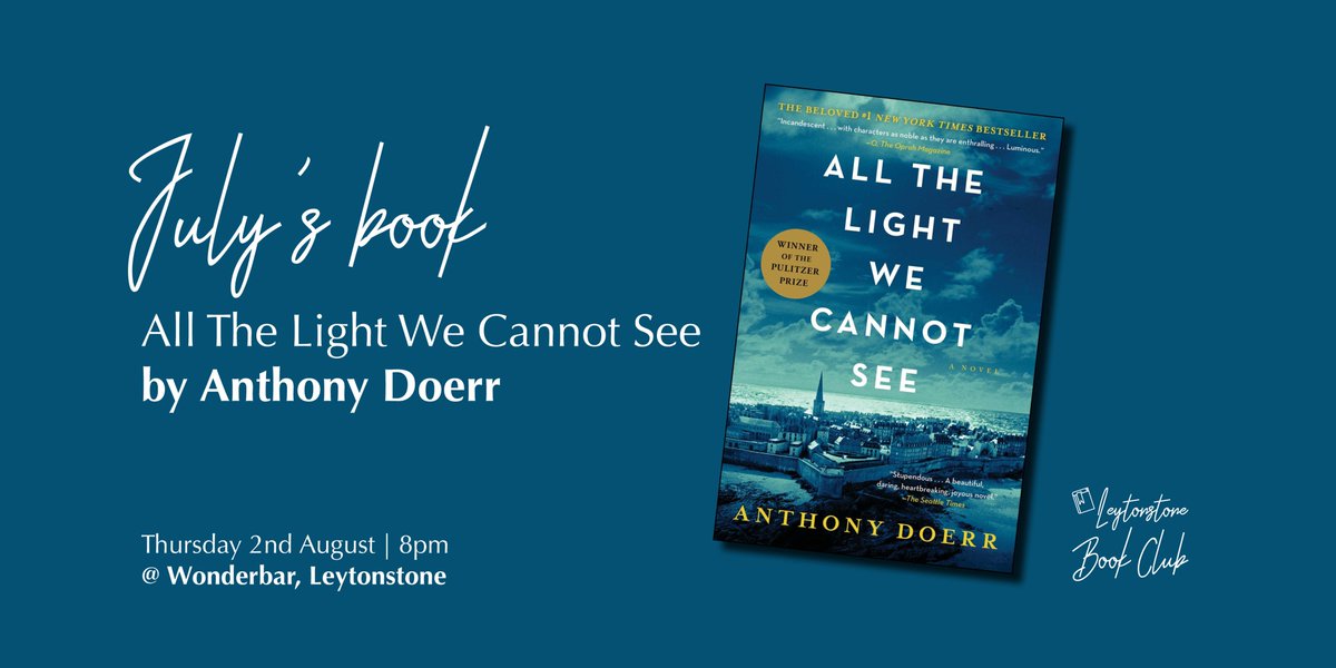 Our July book is the acclaimed All The Light We Cannot See by <a href="/DoerrTorresal/">Anthony Doerr</a> which spent an incredible 130 consecutive weeks on the NYT bestseller list and tells the story of a blind French girl and a German boy whose paths eventually cross | August 2nd, 8pm at <a href="/Wonderbar_E11/">Wonderbar_E11</a>
