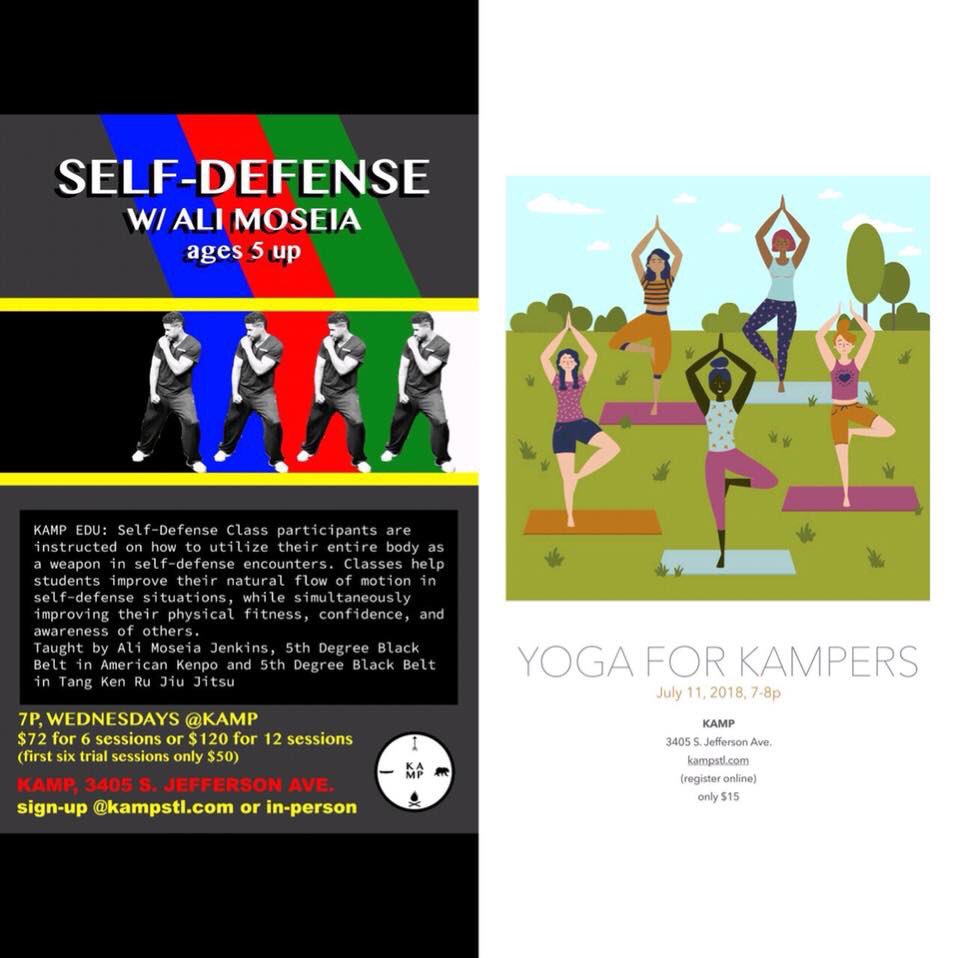 kamp_stl's tweet photo. Come to one of our events this evening! Both are pretty awesome in my opinion ๐ #roamorrust #shoplocal #supportsmallbusinesses #martialarts #yoga #getoutside https://t.co/DkISvtMmVC