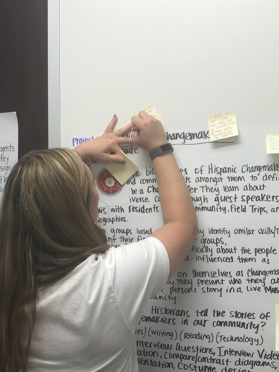 DebraHunter's tweet photo. How does critique and revision help build the culture in PBL classrooms?  ⁦@BIEpbl⁩ #R10PBL https://t.co/jytBknD1o2