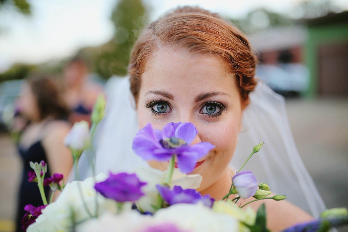StefanieHaviv's tweet photo. When all the colors are poppin! Blue eyes, red hair and lavender colored fleurs. I'm a fan. From Amy &amp; Matt's big day! #weddingday #cltwedding #stefaniehavivphotography https://t.co/k8fcEt25Up