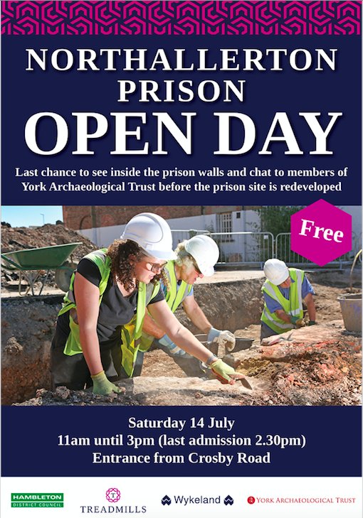 HambletonDC's tweet image. Local people have one last chance to have a look inside the former #Northallerton prison this weekend. We are hosting an open day on Saturday – July 14 – to allow visitors to check out recent archaeological work.  They can also have a look inside the former female wing.