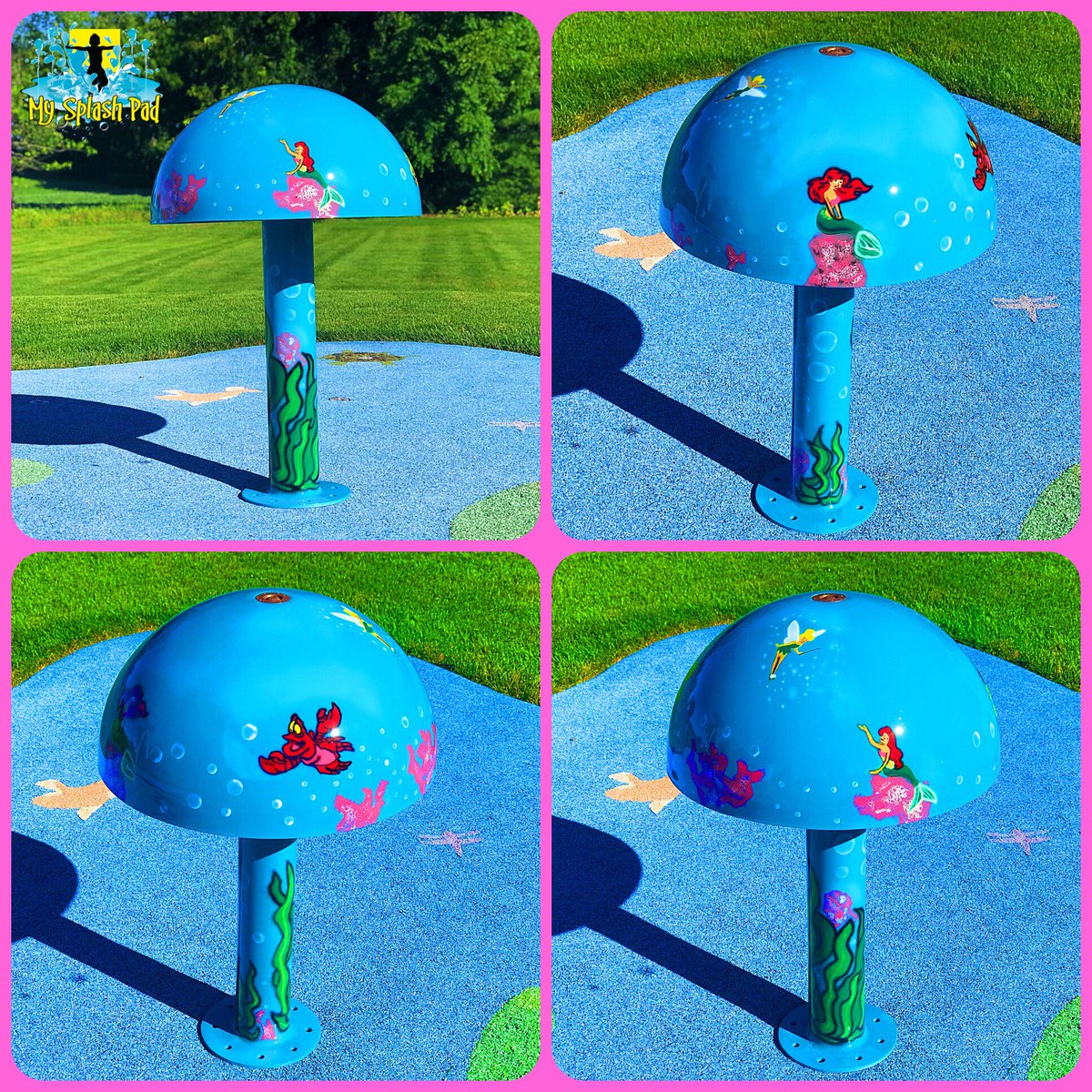 MySplashPad1's tweet photo. We're excited to send out this @MakeAWish splash pad feature to @shastapools for a #splashpad installation for a special little girl that loves #Tinkerbell &amp; #Ariel. We love making Wish Children's dreams come true through custom painting and safe water play! #MySplashPad https://t.co/S8v9wPF8lo