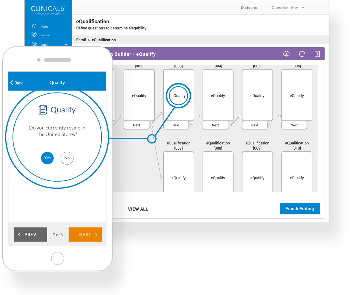 Parallel6's tweet image. RT @Clinical6mobile: Now patients can digitally qualify, eConsent, and enroll in a clinical trial. They can do this from any internet enabled device, in any language, from anywhere in the world. parallel6.com/enroll/