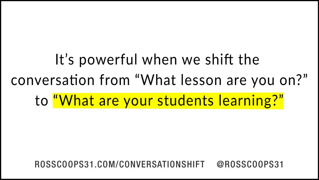 RossCoops31's tweet image. It’s the Learning, Not the Lessons!
rosscoops31.com/conversationsh…
How do you shift the conversation from “What lesson are you on?” to “What are your students learning?”