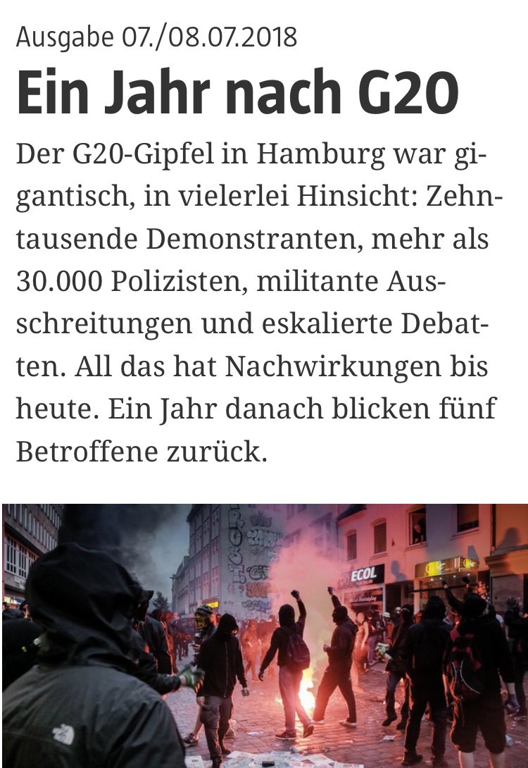 Was bleibt ein Jahr nach #G20? Für die <a href="/tazamwe/">taz</a> haben <a href="/janoschsiepen/">Janosch Siepen</a> und ich mit Beteiligten darüber gesprochen, wie sie die Zeit danach erlebt haben. #hamburg #G20Argentina