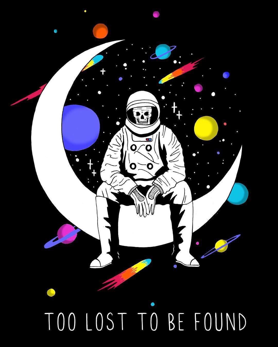 Космонавт на Луне рисунок