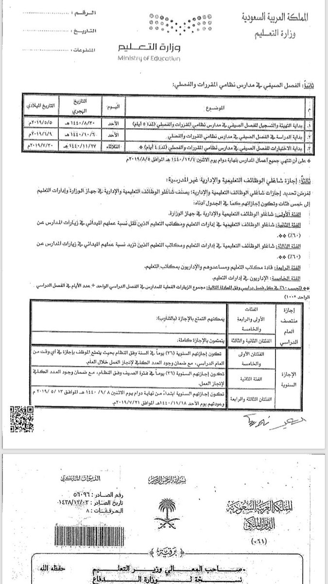 إجازة الدراسة منتصف عام 1440 التقويم الدراسي الجديد وظائف السعودية ساحة الوظائف